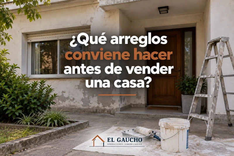 imagen de un frente de casa por recibir mejoras representando que arreglos hacer antes de vender una casa